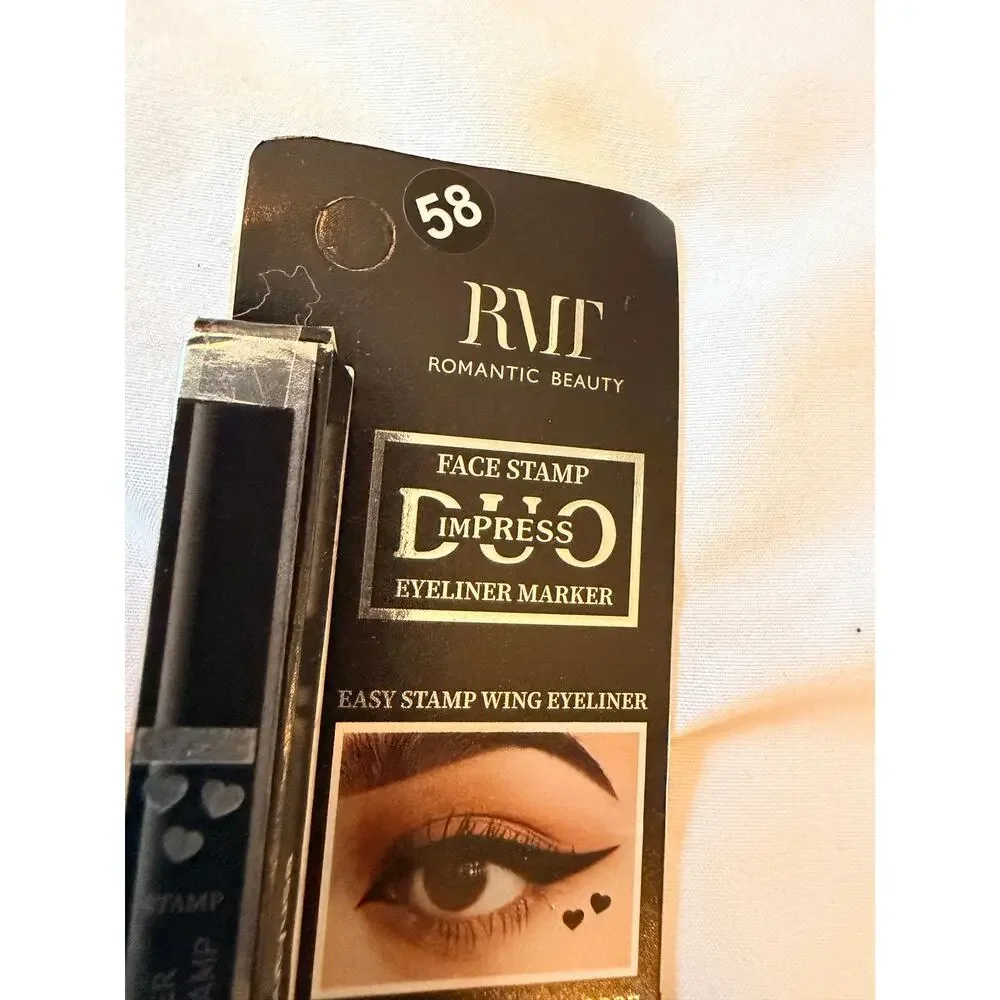 Romantic Beauty Impress Face Stamp Liquid Eyeliner Marker Black Heart Waterproof